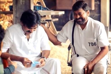 Megastar and Pawan Kalyan bonds well on their sets