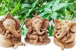 how to make ganesh with clay soil, edo friendly Ganesha, how to make eco friendly ganesh idol from clay at home, Eco friendly