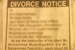 NRI divorces wife through news paper, Hyderabad, now talaq through advertisements, Triple talaq