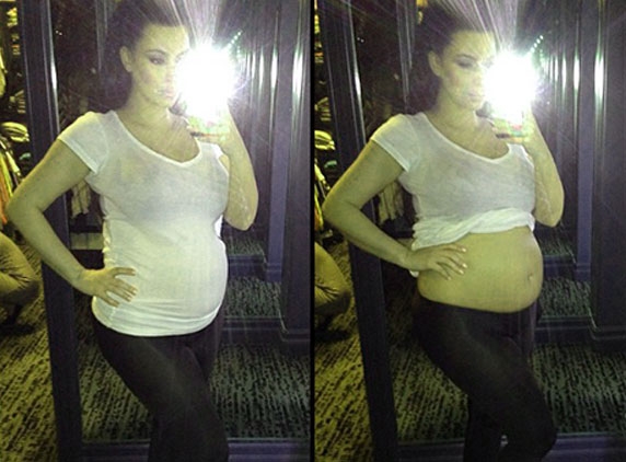 Kim Kardashian flaunts baby bump on Instagram