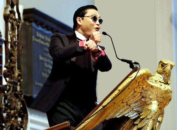 Boston: Psy speaks at Harvard University