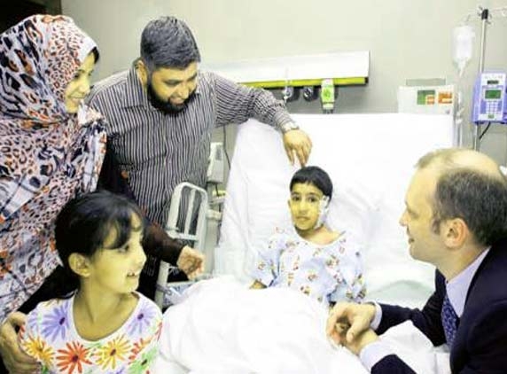 Eight-year-old Mohammad has titanium ribs...